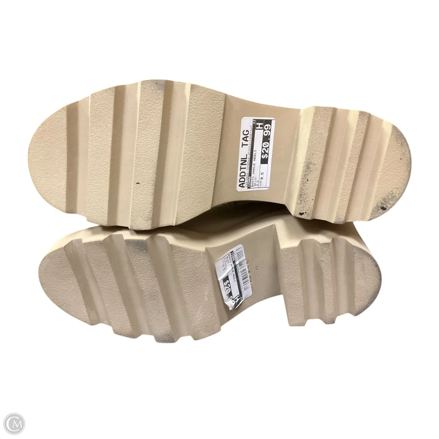 Boots Ankle Heels By Zara In Beige, Size: 9.5