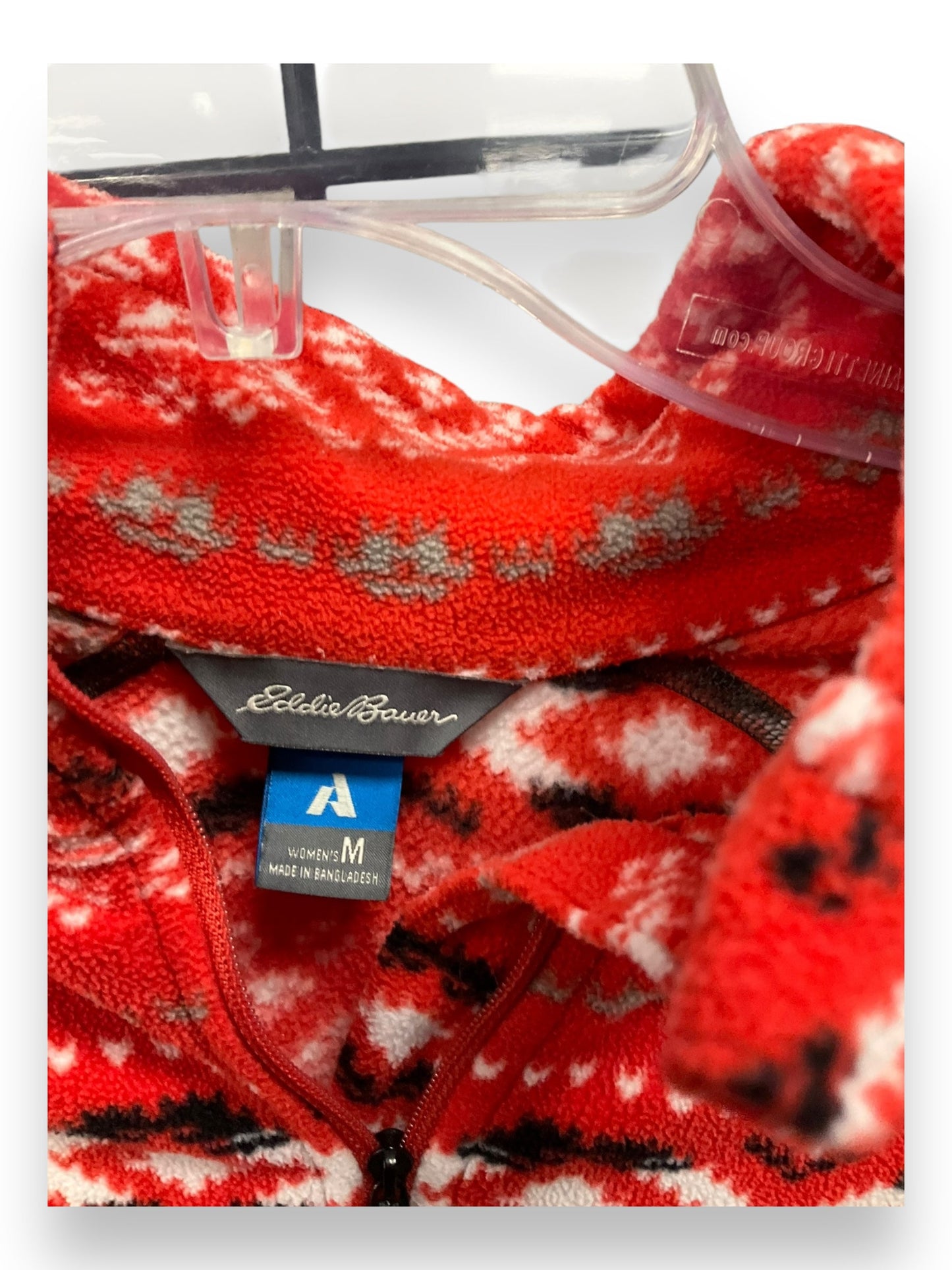 Top Long Sleeve By Eddie Bauer In Red & White, Size: M