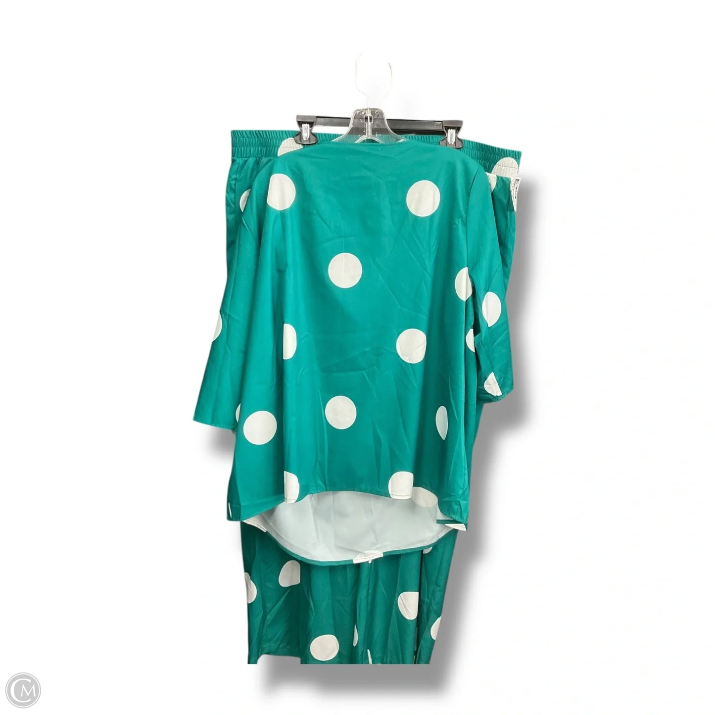 Pants Set 2pc By Clothes Mentor In Green & White, Size: 4x