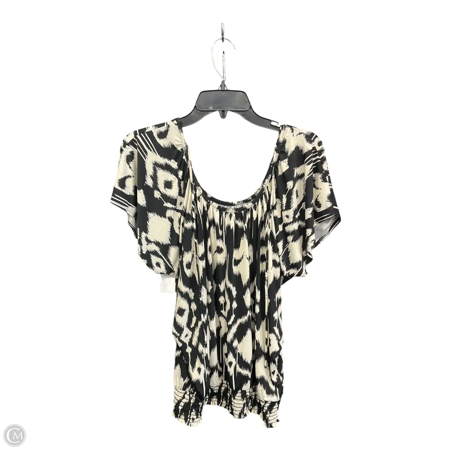 Top Short Sleeve By Twenty One In Black & Cream, Size: L