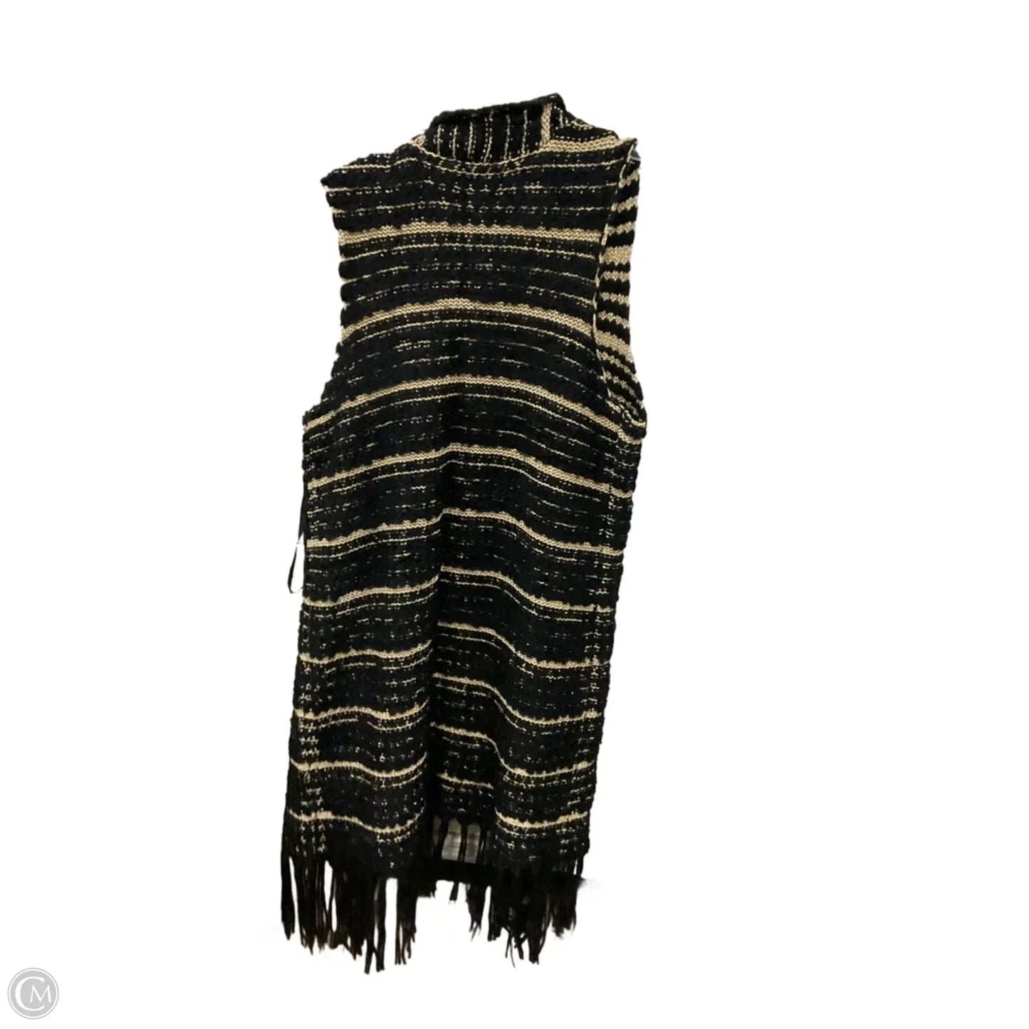 Cardigan By Chicos In Black & Gold, Size: L