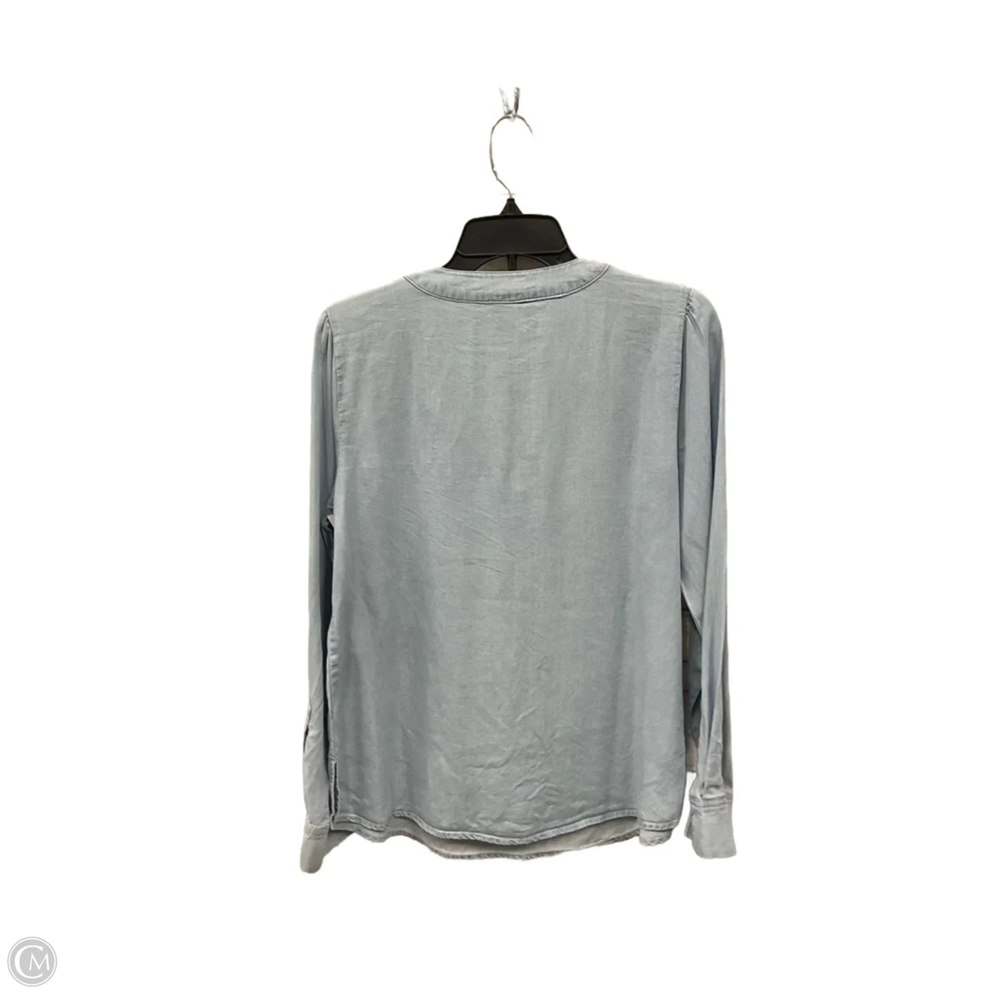 Top Long Sleeve Basic By Vince Camuto In Blue Denim, Size: S