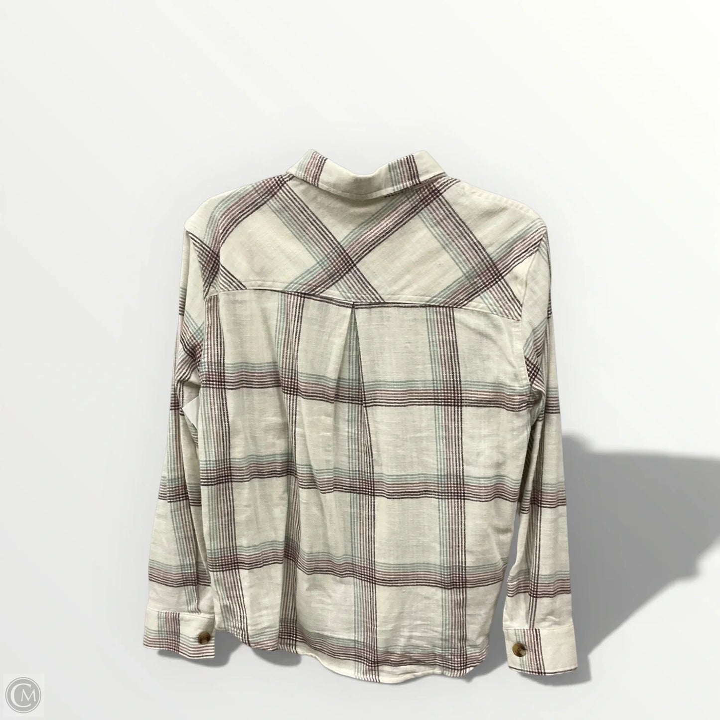 Blouse Long Sleeve By Maurices In Plaid Pattern, Size: Xs
