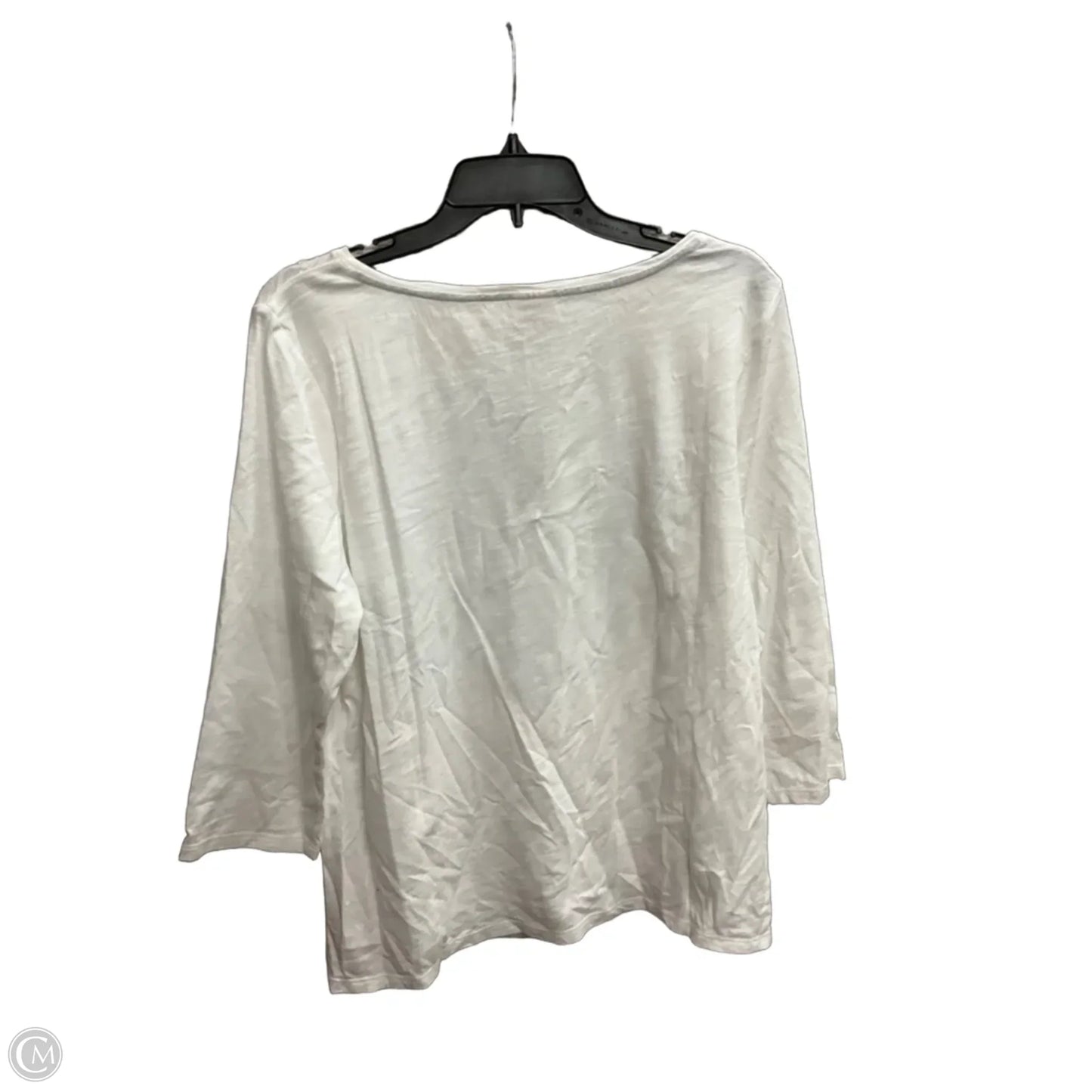 Top 3/4 Sleeve By Chicos In Blue & White, Size: L