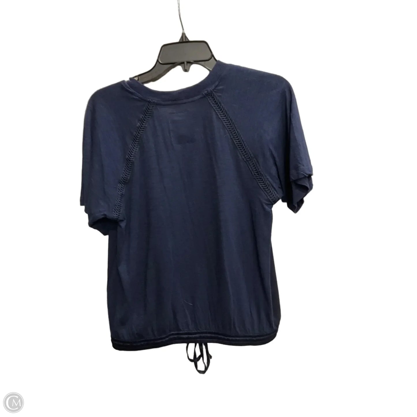 Top Short Sleeve By Anthropologie In Navy, Size: S