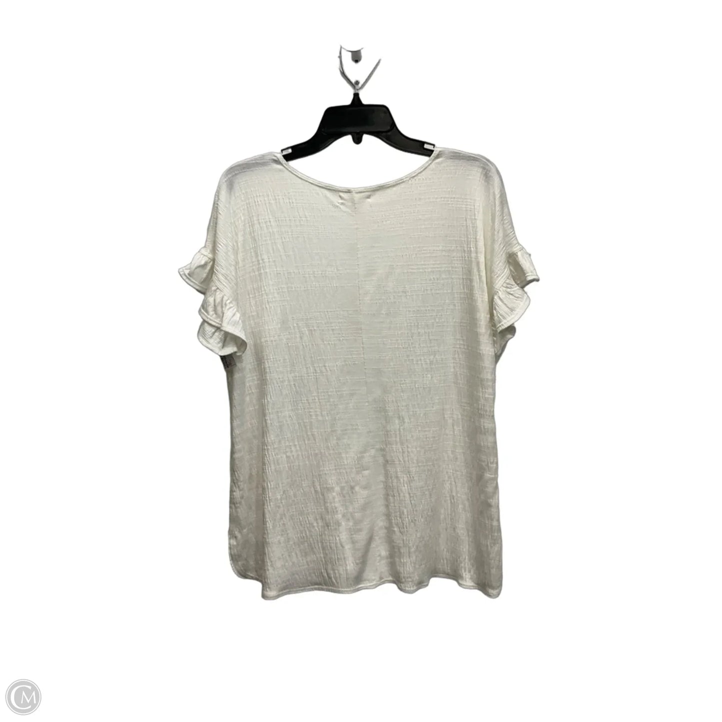 Top Short Sleeve Basic By Max Studio In White, Size: 1x