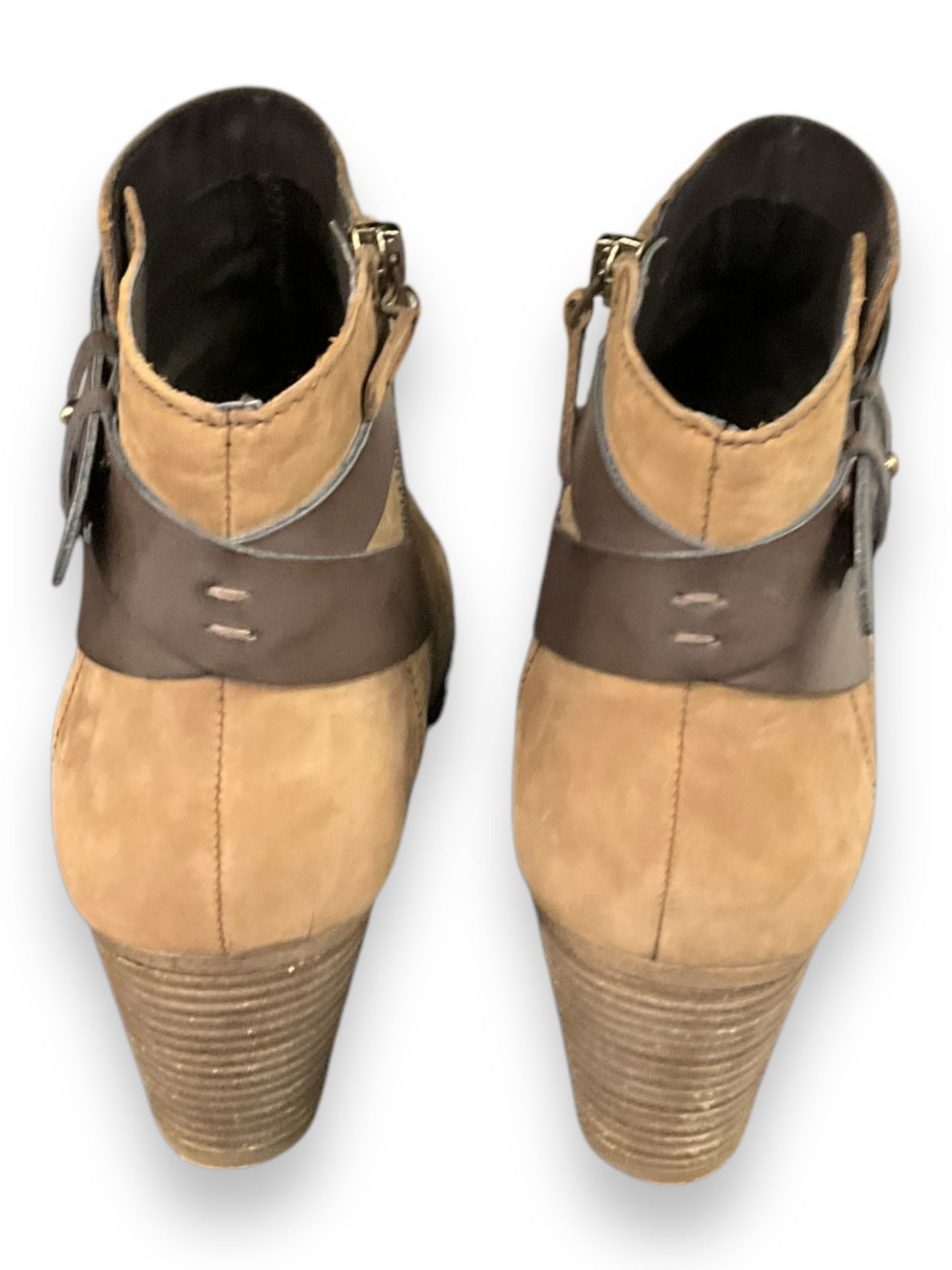 Boots Ankle Heels By Franco Sarto In Brown, Size: 8