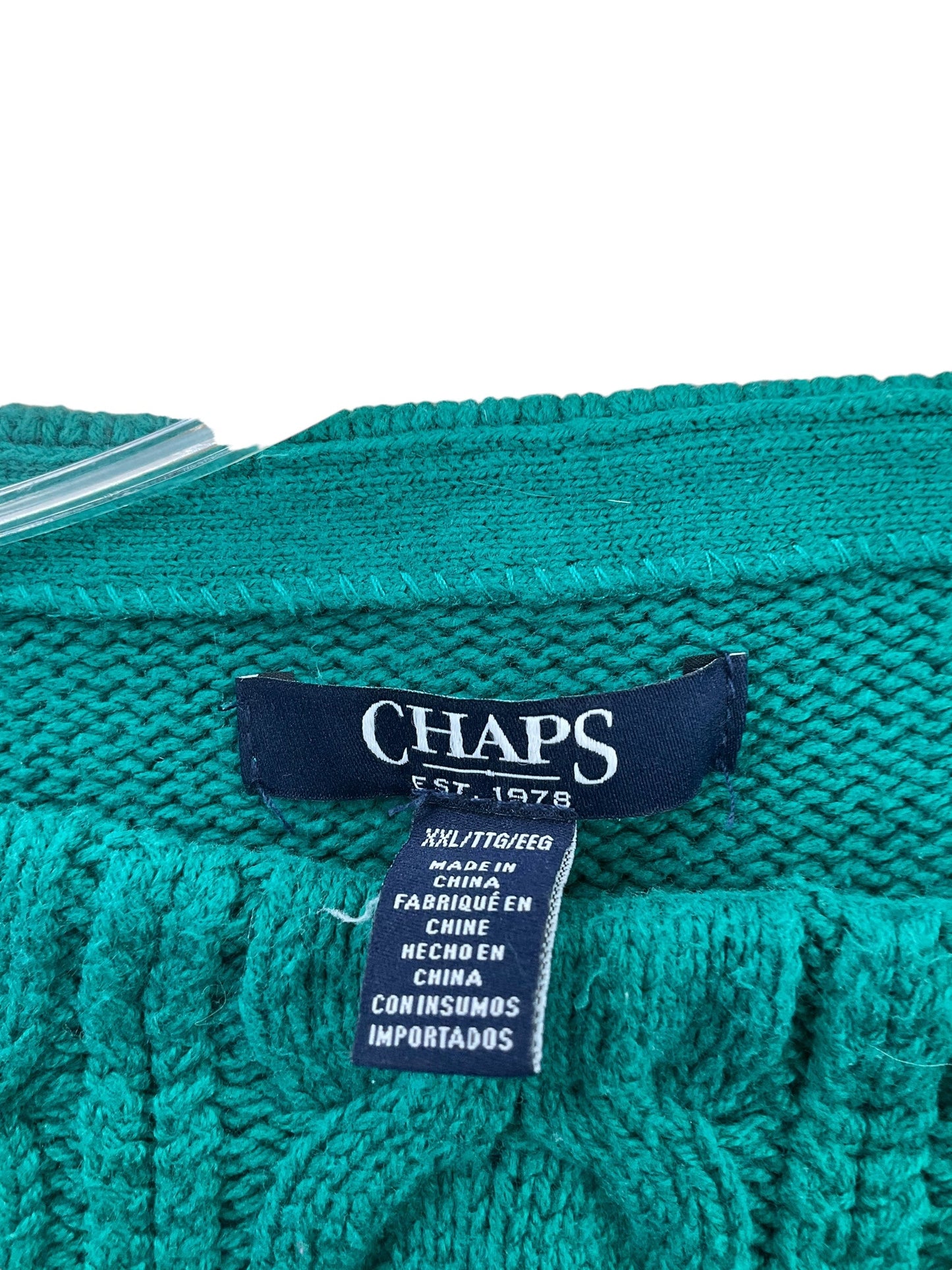 Sweater By Chaps In Green, Size: Xxl