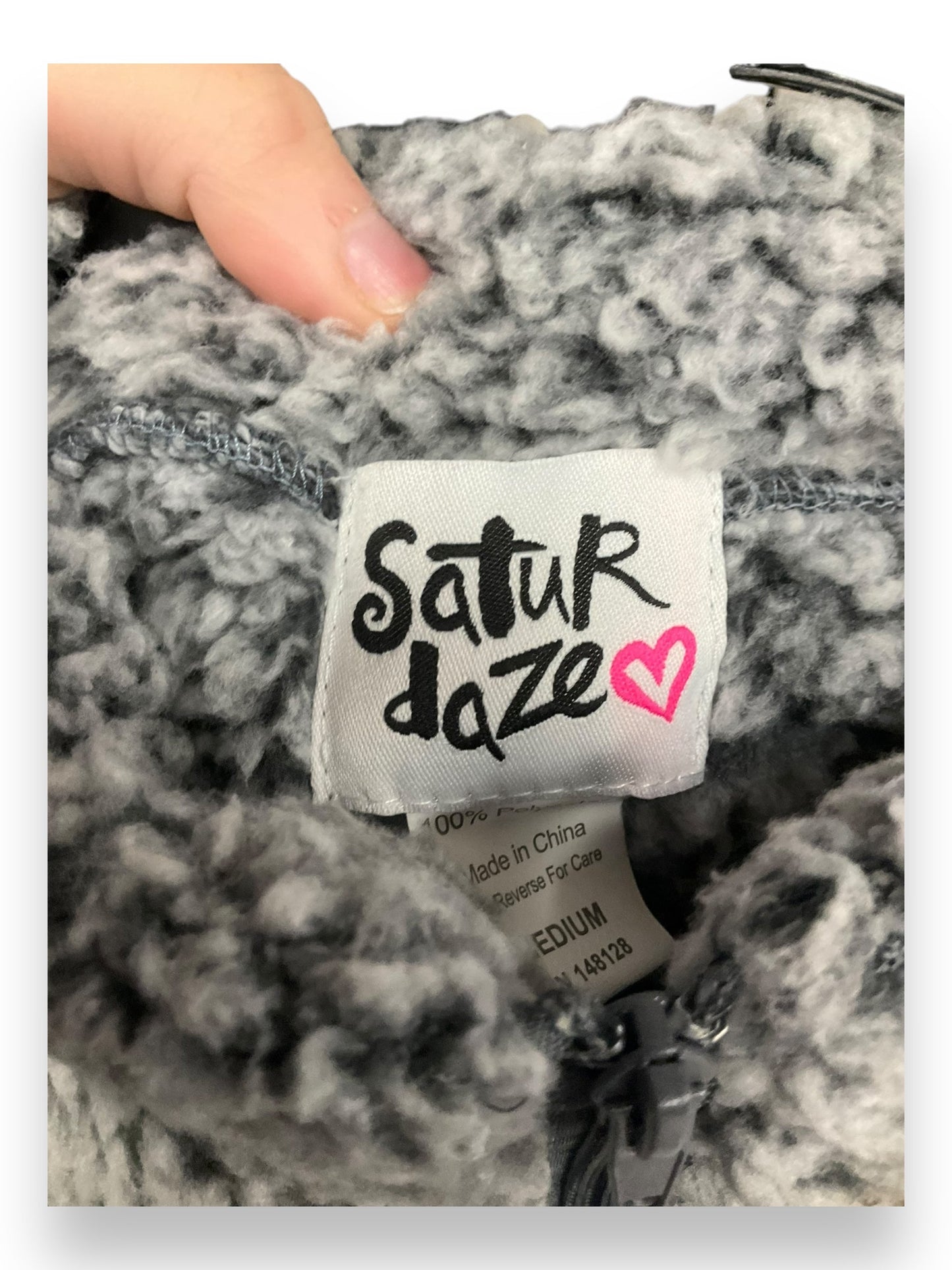 Jacket Fleece By Clothes Mentor In Grey, Size: M