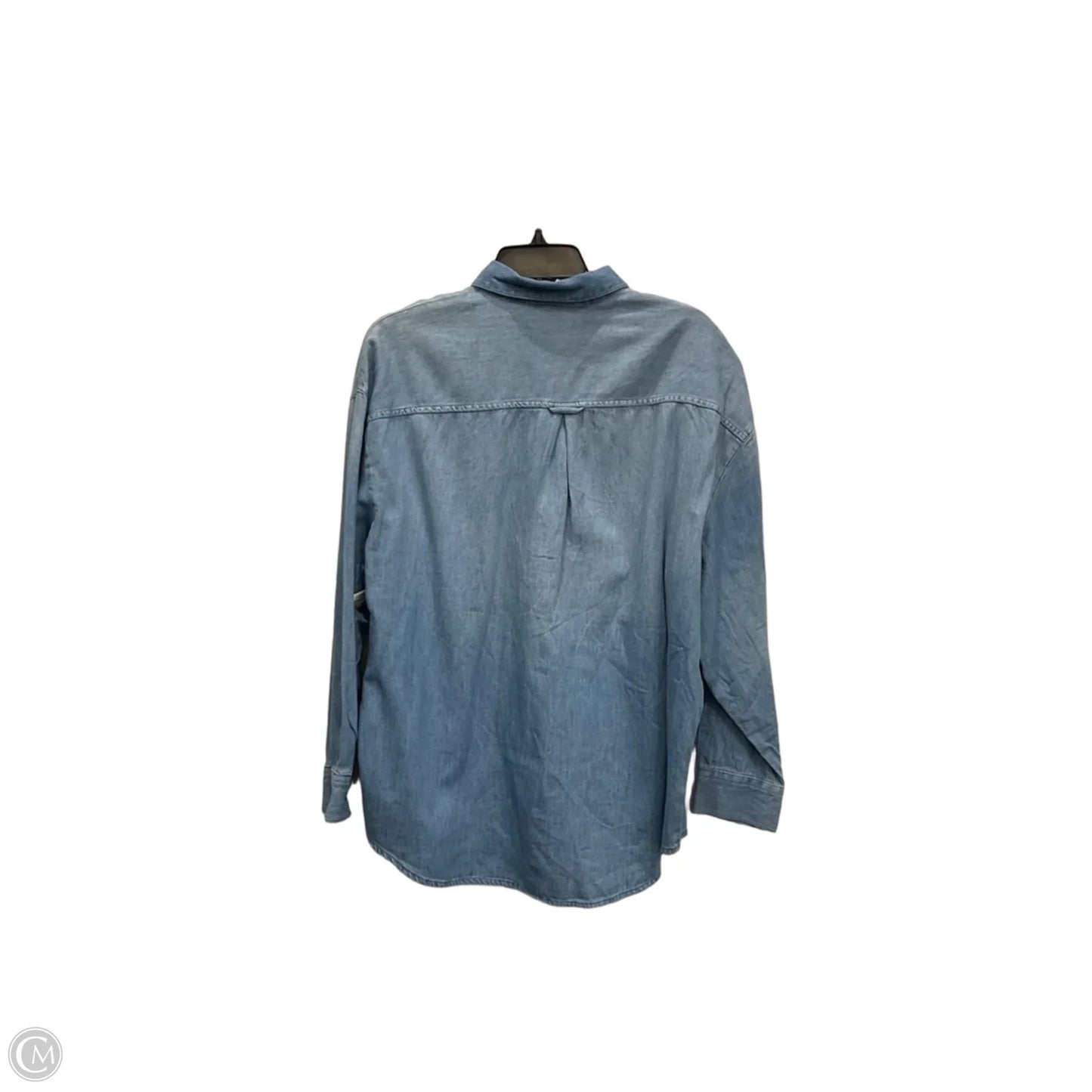 Blouse Long Sleeve By Old Navy In Blue, Size: M