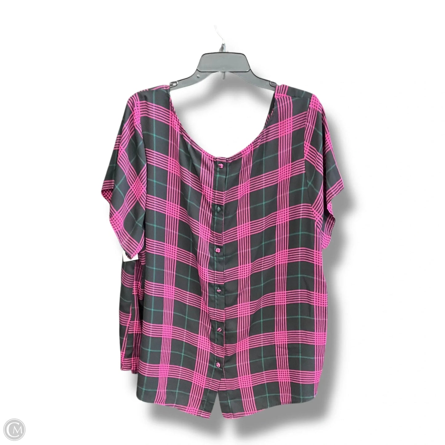 Top Short Sleeve By Torrid In Plaid Pattern, Size: 3x