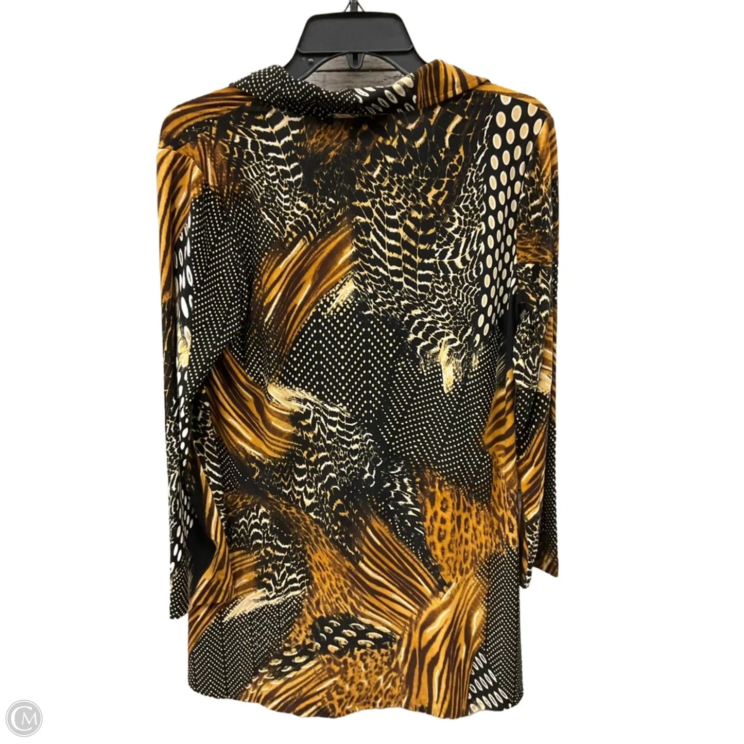 Top 3/4 Sleeve By Attitude In Animal Print, Size: Sp