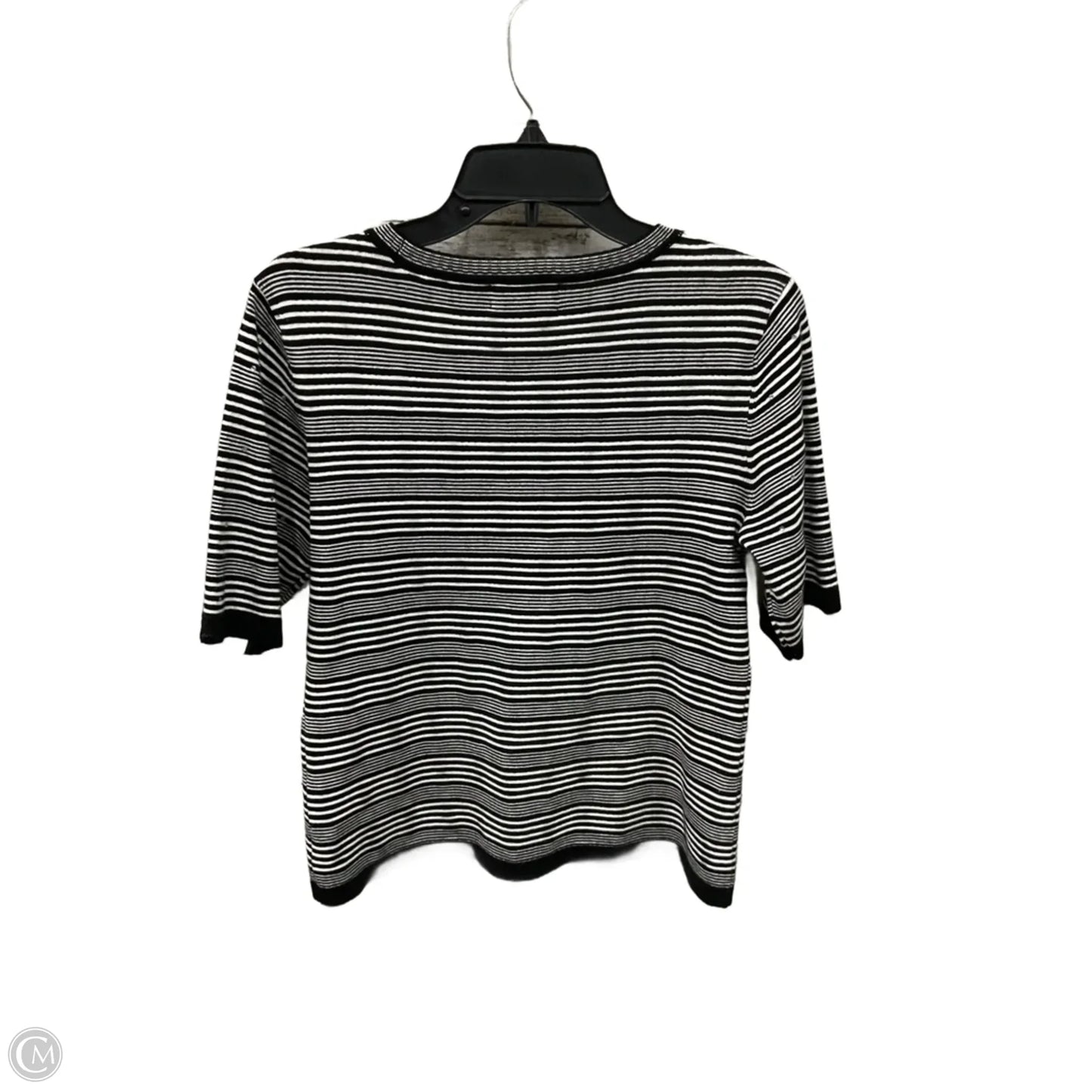 Top Short Sleeve Designer By Karl Lagerfeld In Black & White, Size: M