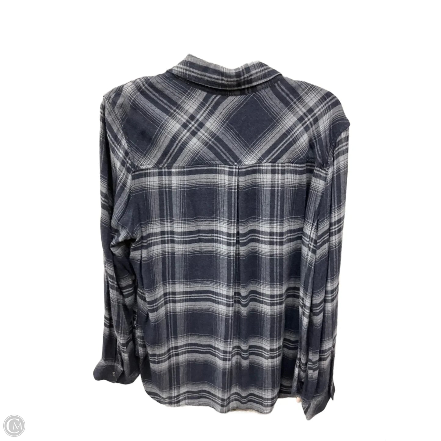 Blouse Long Sleeve By Bella Dahl In Plaid Pattern, Size: L
