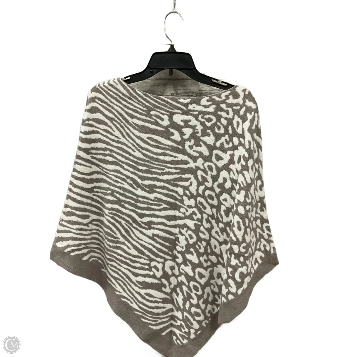 Poncho By Barefoot Dreams In Tan & White, Size: Osfm