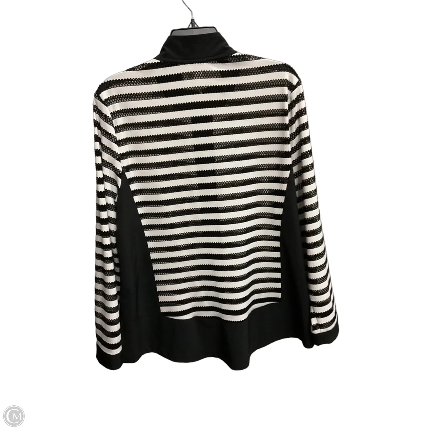 Jacket Shirt By Chicos In Black & White, Size: L