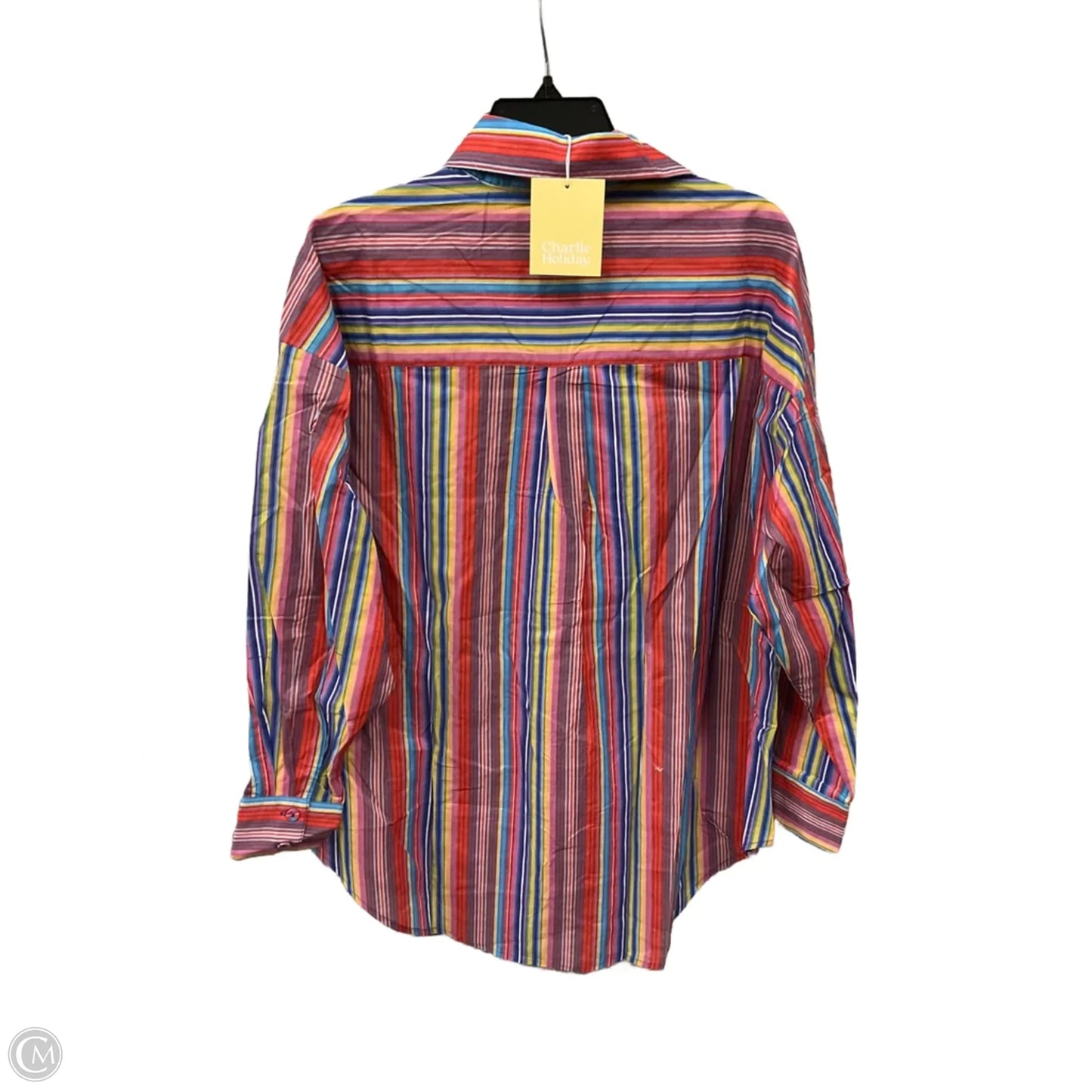 Blouse Long Sleeve By Charlie Holiday In Striped Pattern, Size: Xs
