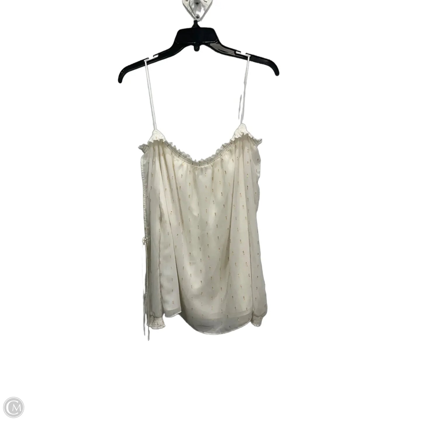 Top Long Sleeve By Guess In Ivory, Size: M
