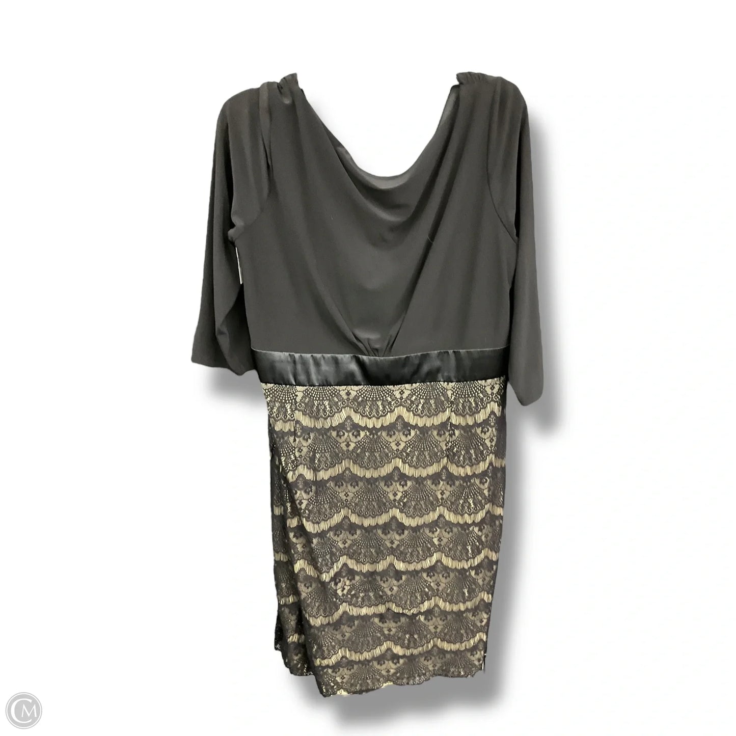 Dress Casual Midi By Evan-picone In Black & Tan, Size: Xl