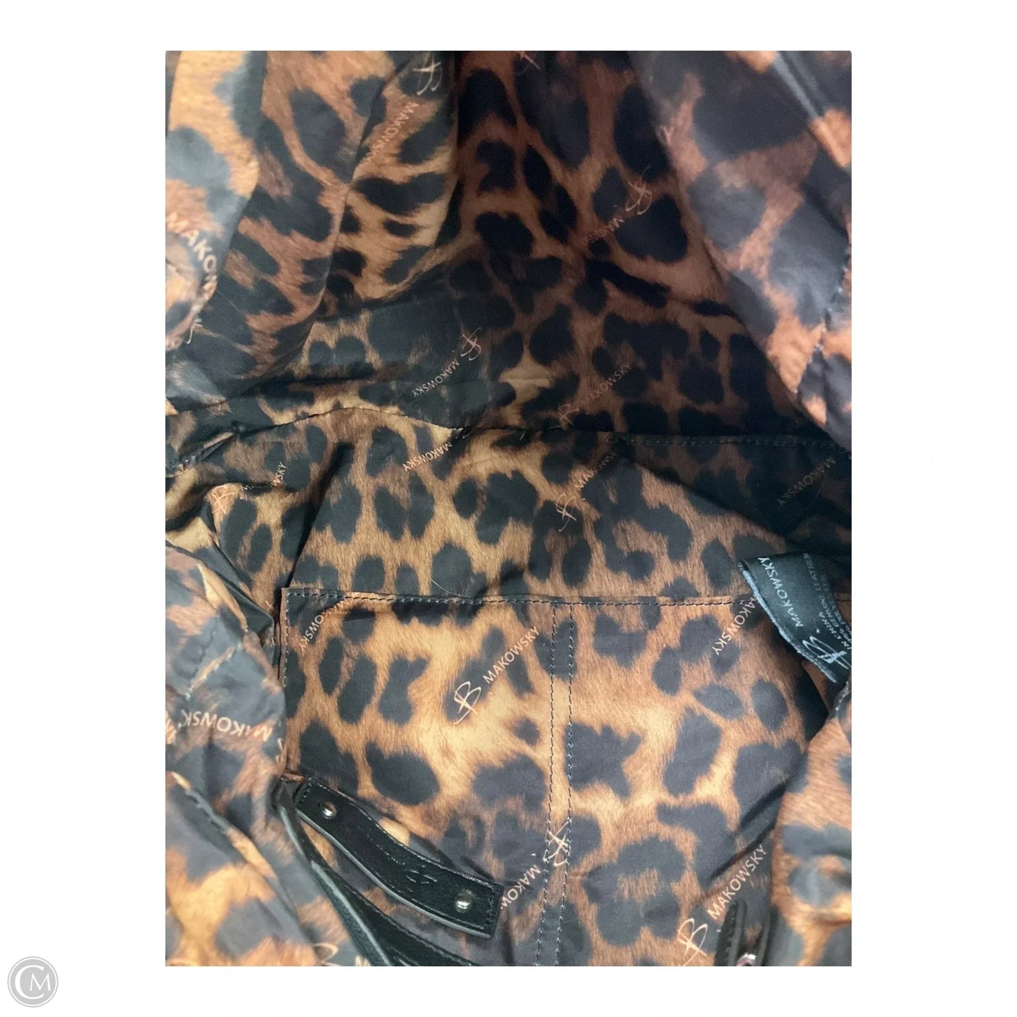 Handbag Leather By Makowsky, Size: Medium