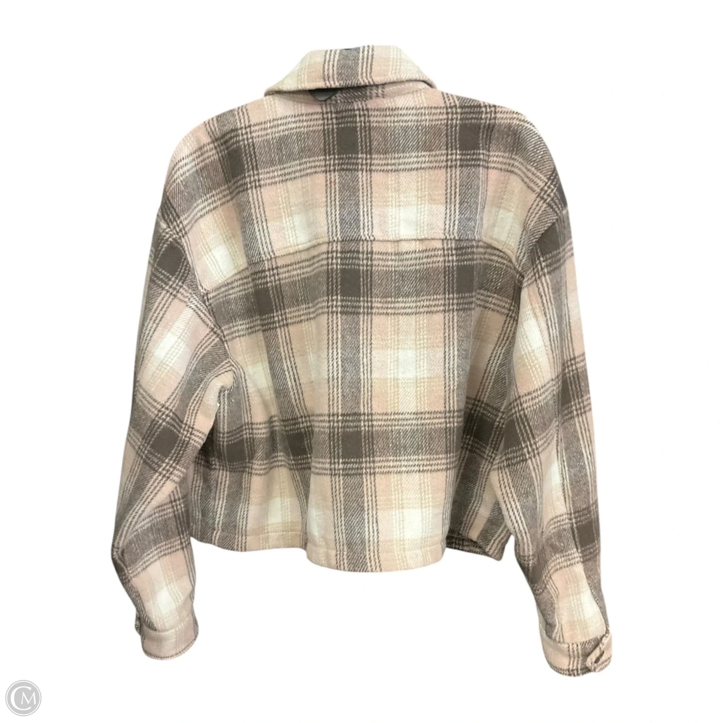 Jacket Shirt By For The Republic In Brown & Cream, Size: Xl