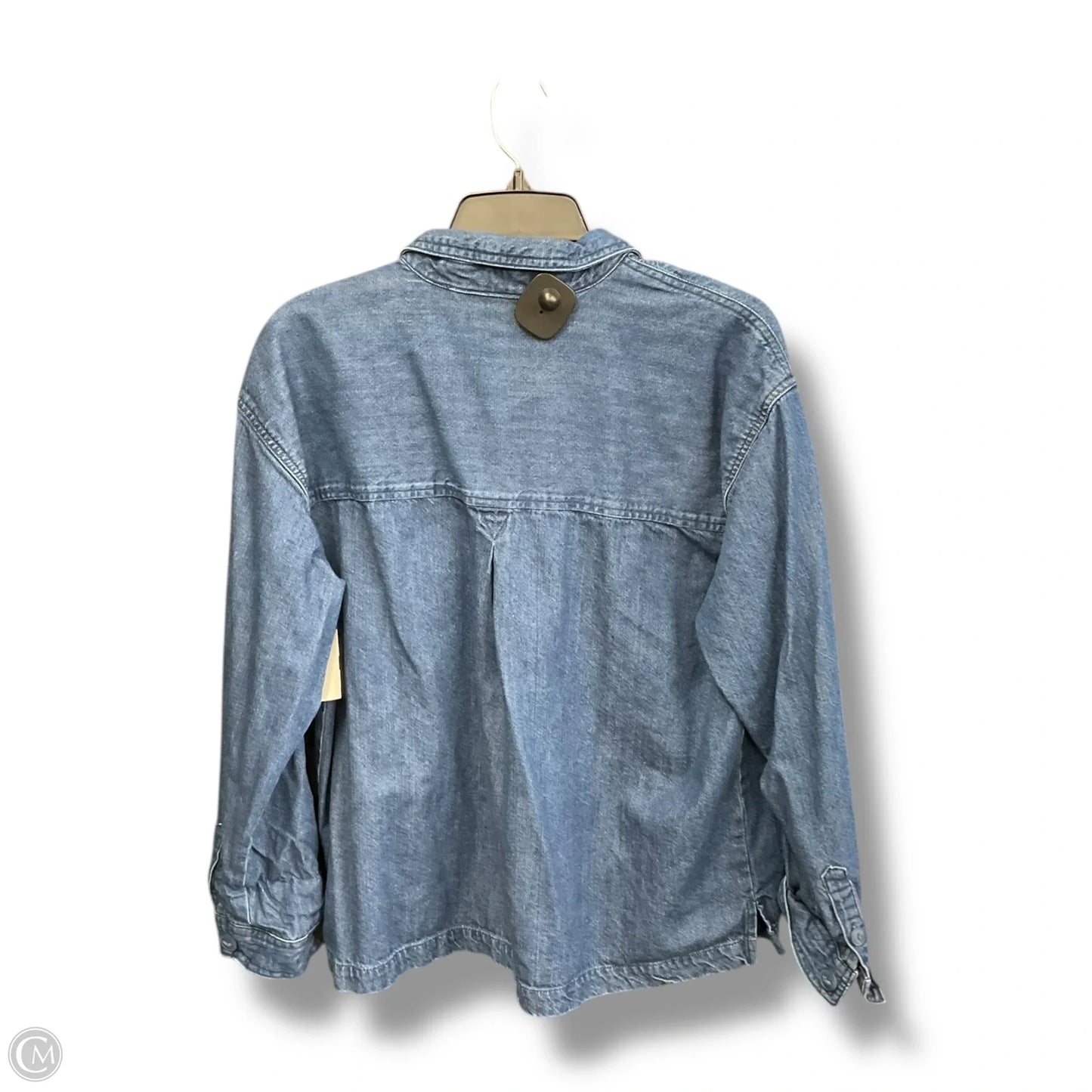 Top Long Sleeve By Time And Tru In Blue Denim, Size: L