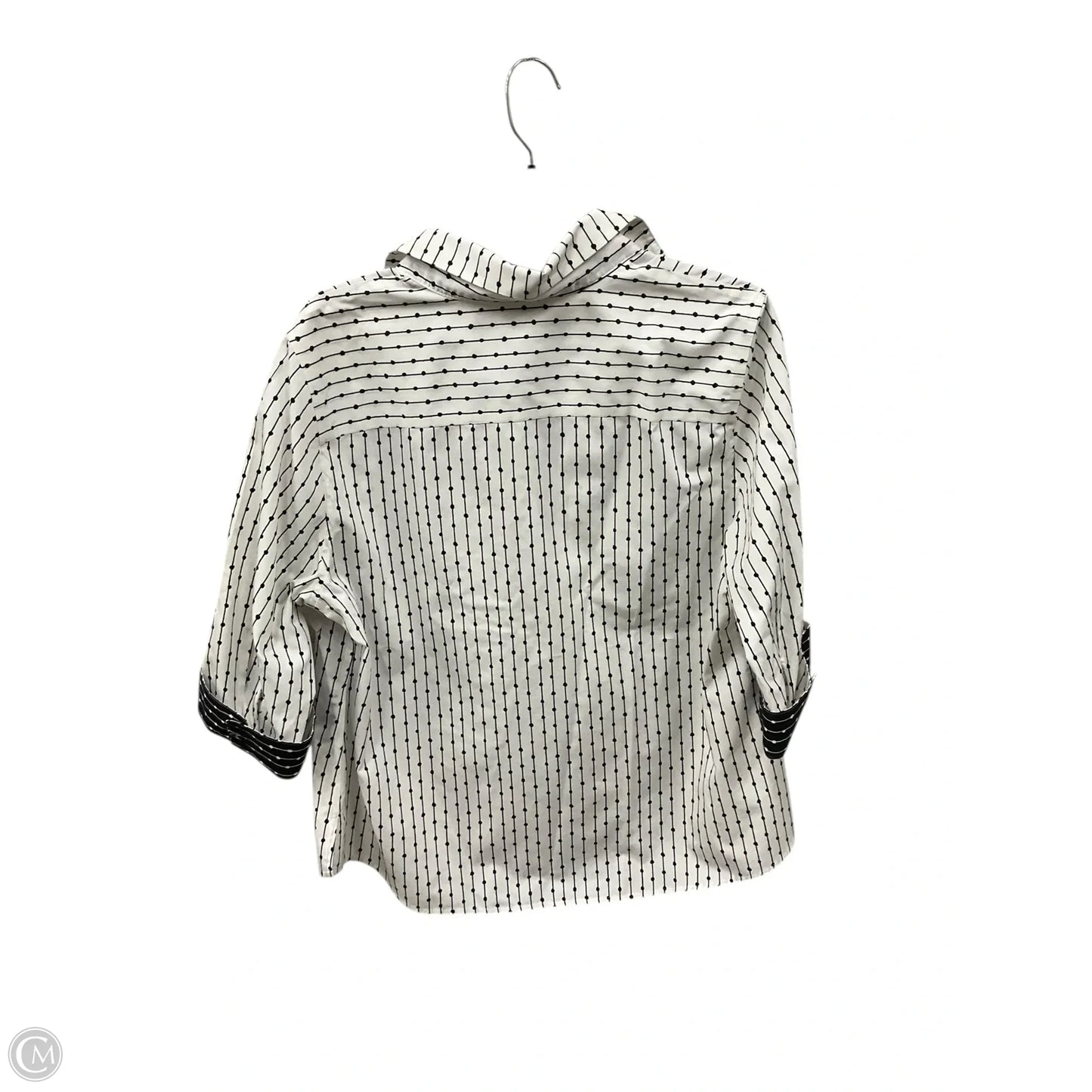 Blouse Long Sleeve By Chicos In Polkadot Pattern, Size: L