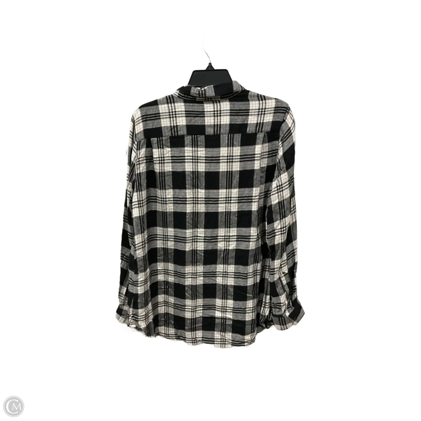 Blouse Long Sleeve By Market & Spruce In Black & Grey, Size: M