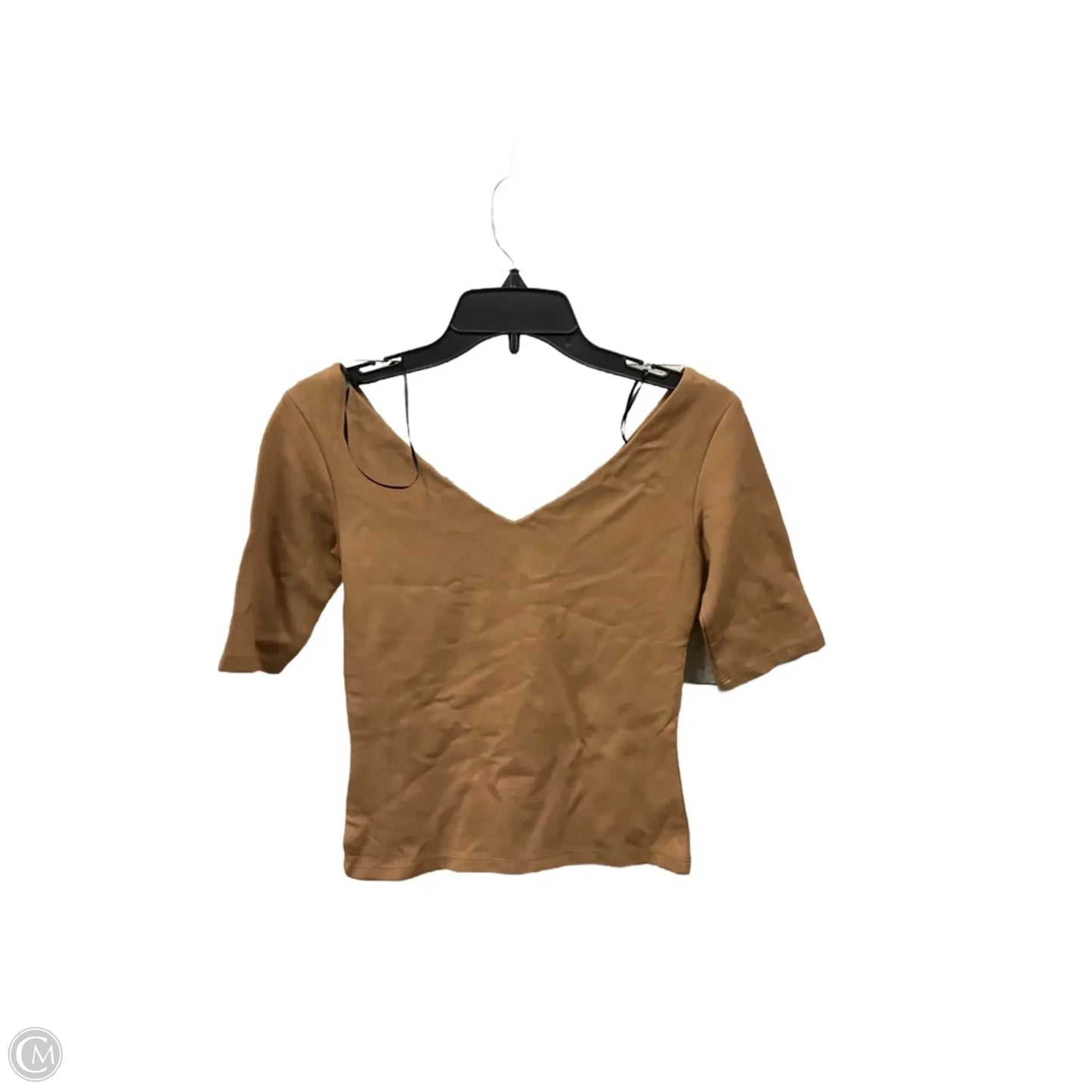 Top Short Sleeve By H&m In Tan, Size: S