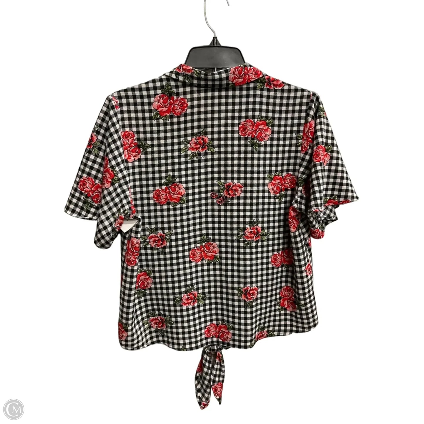 Blouse Short Sleeve By Monteau In Floral Print, Size: L