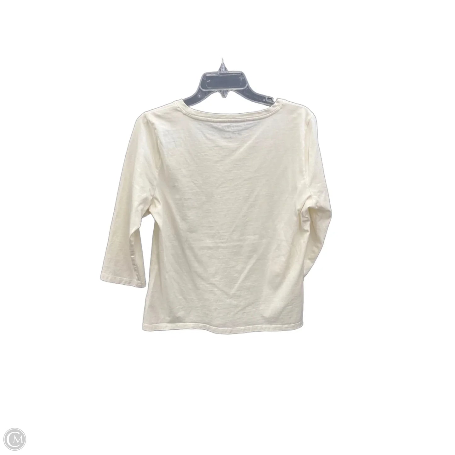 Top 3/4 Sleeve By Talbots In Cream, Size: Mp