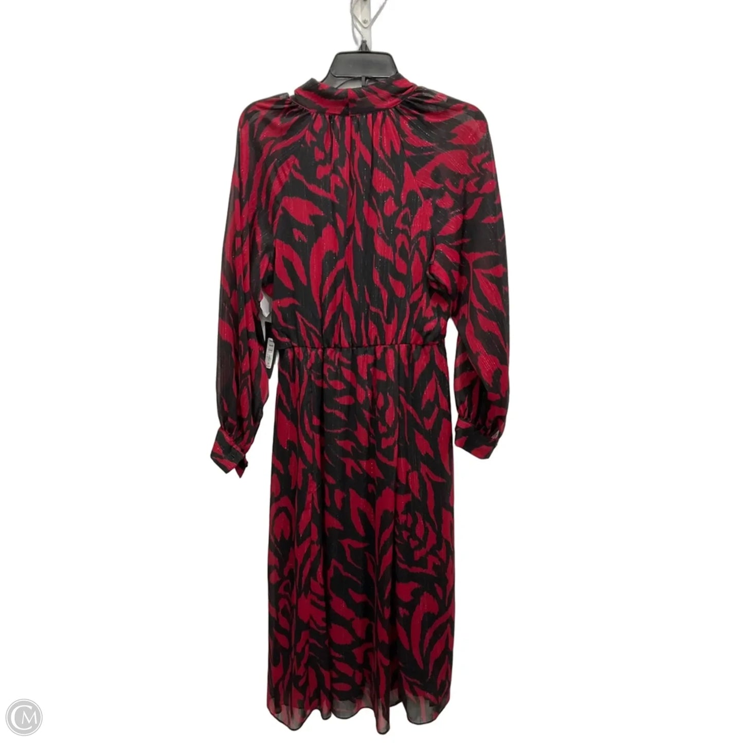 Dress Party Midi By Donna Karan In Black & Red, Size: M