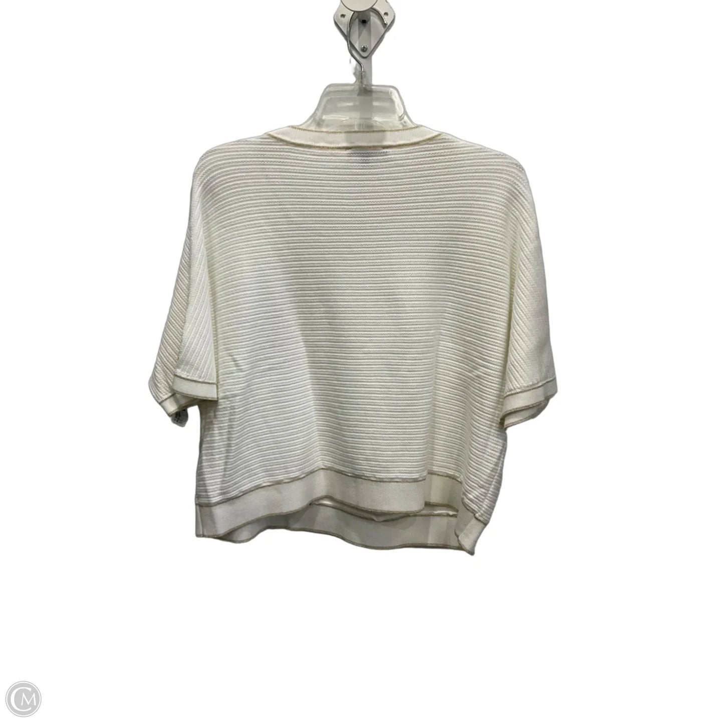 Top Short Sleeve By Adrianna Papell In Cream, Size: L