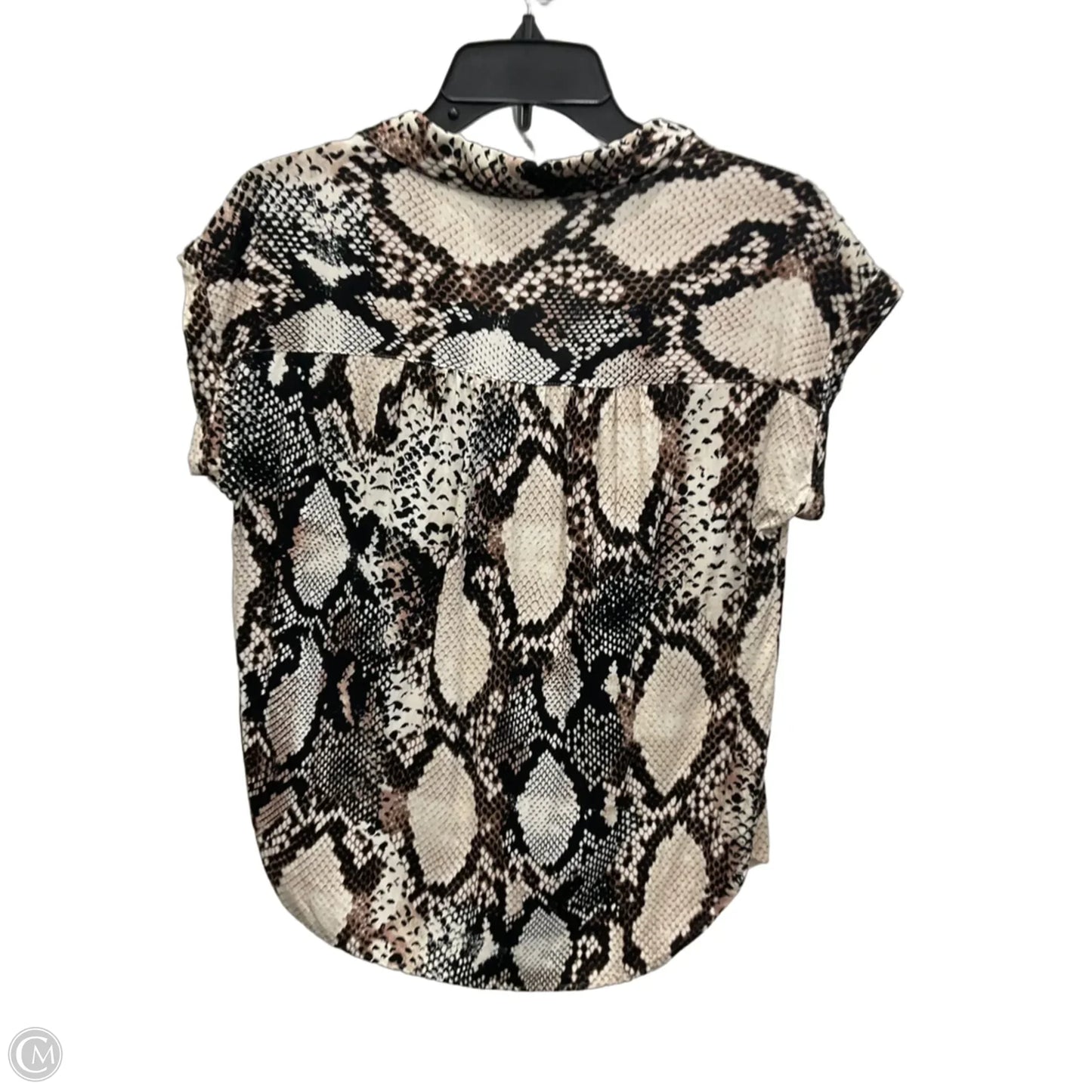 Top Short Sleeve By Express In Snakeskin Print, Size: S