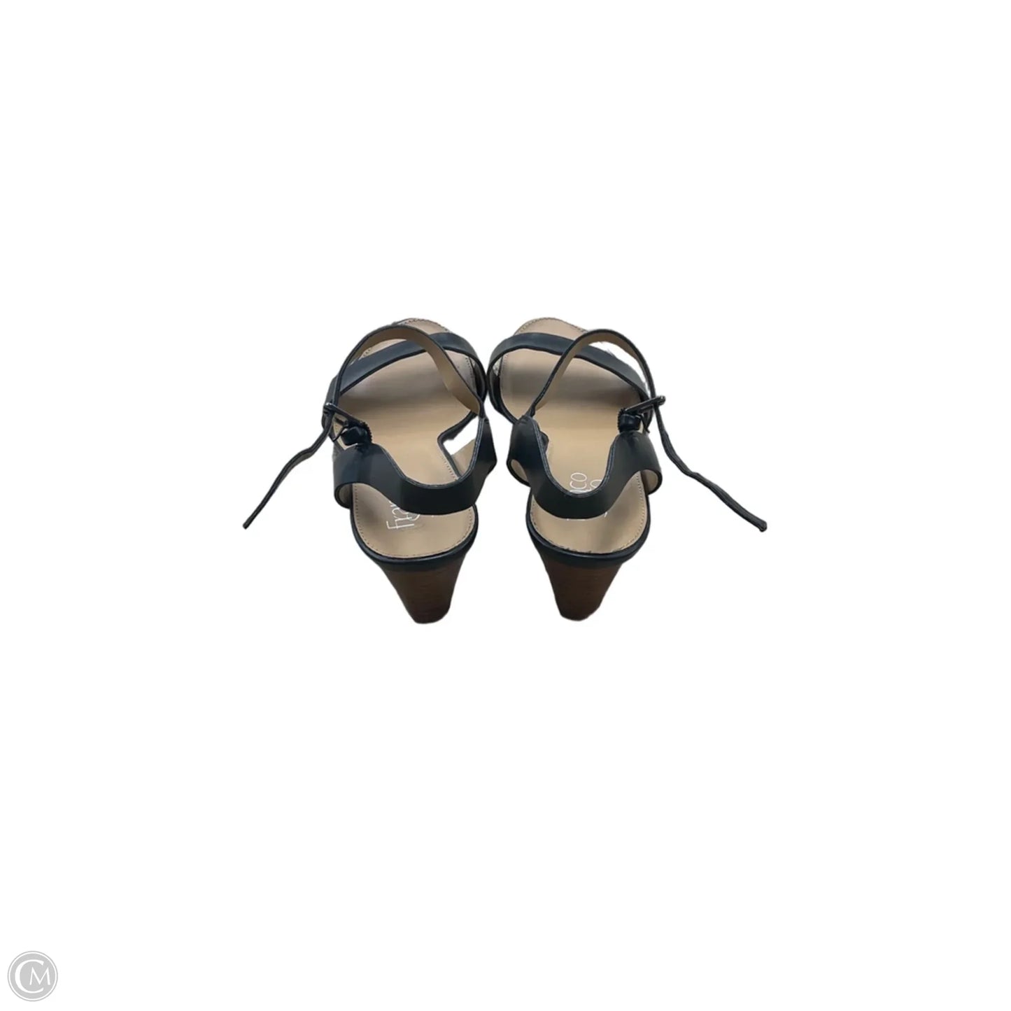 Sandals Heels Wedge By Franco Sarto In Black & Tan, Size: 7