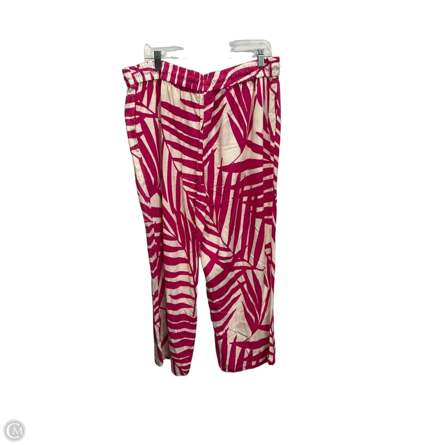 Pants Lounge By Clothes Mentor In Pink & White, Size: 14