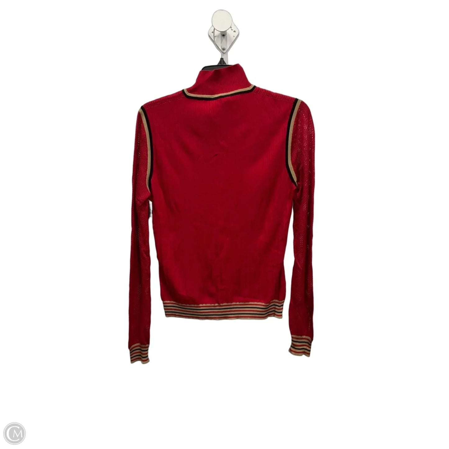 Top Long Sleeve Luxury Designer By Fendi In Red, Size: S