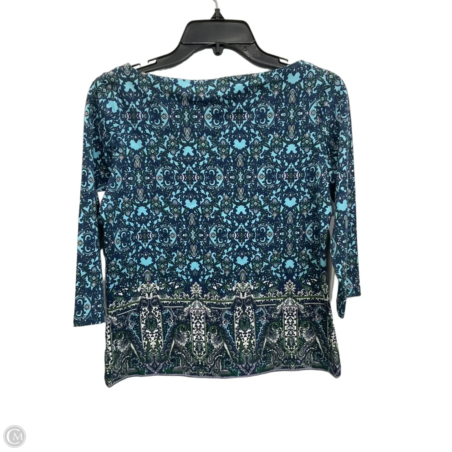 Top 3/4 Sleeve By Talbots In Blue, Size: S