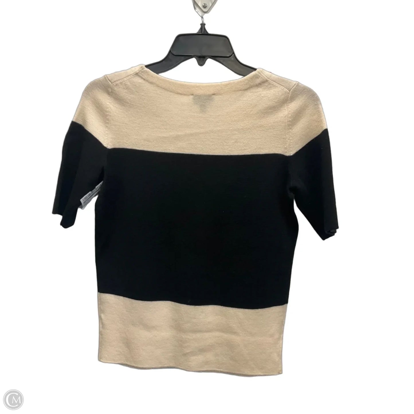 Top Short Sleeve By Talbots In Black & Cream, Size: Sp