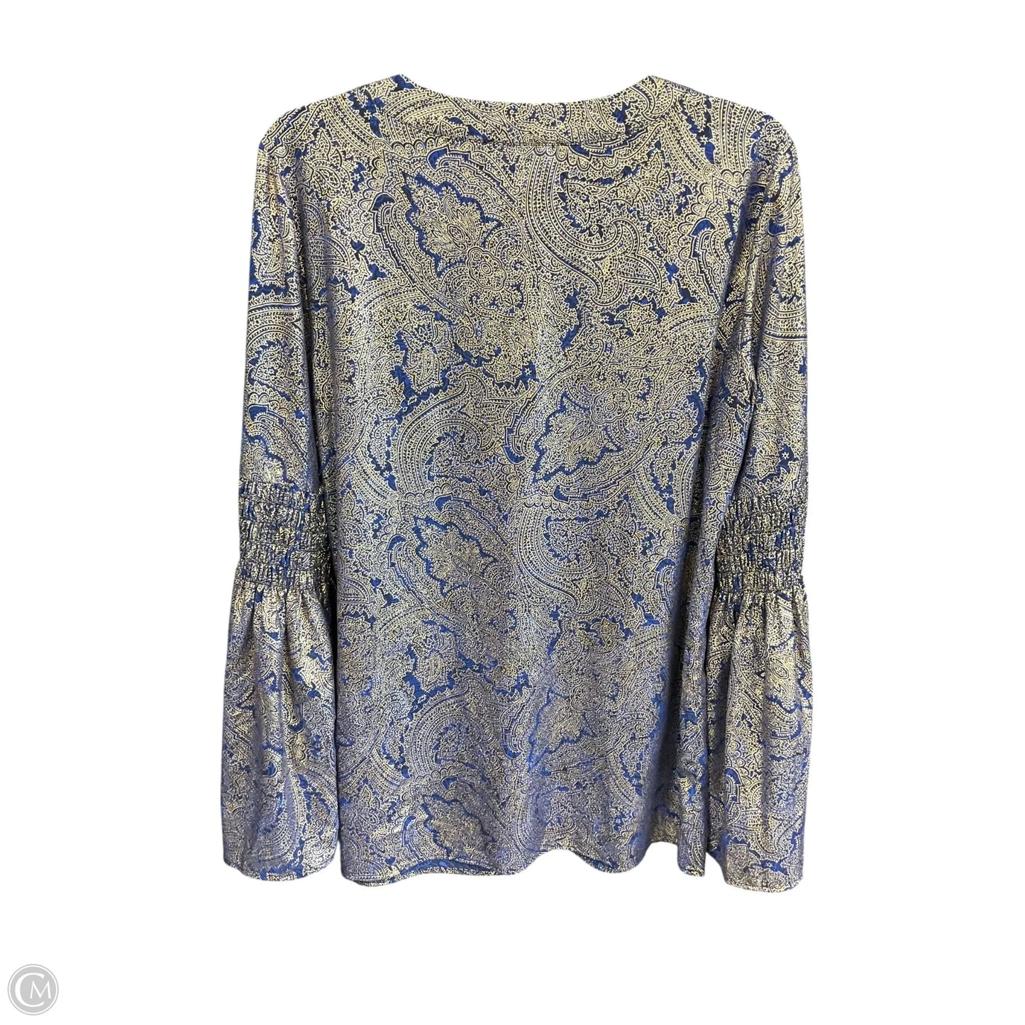 Top Long Sleeve By Michael By Michael Kors In Brown & Gold, Size: M