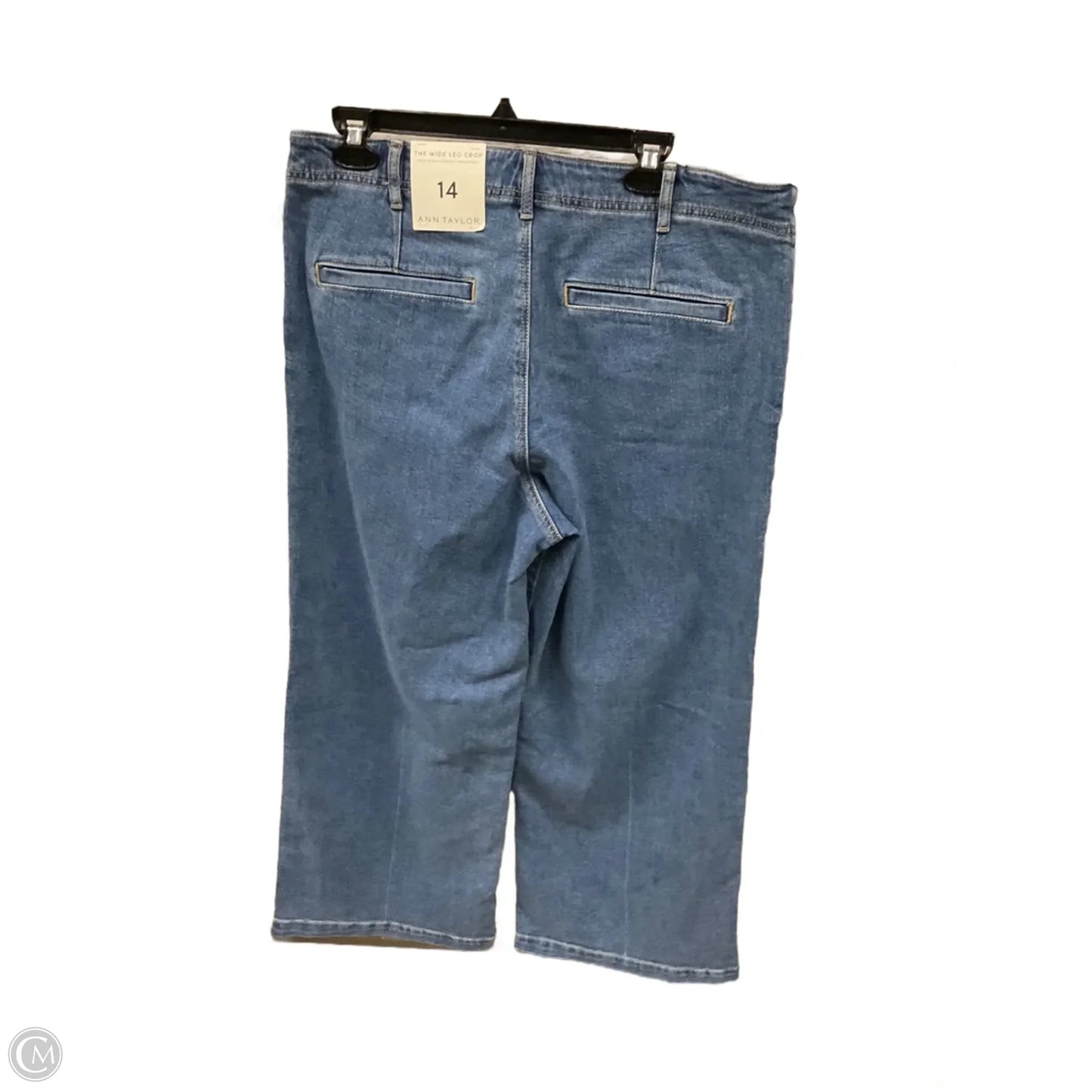 Jeans Wide Leg By Ann Taylor In Blue Denim, Size: 14