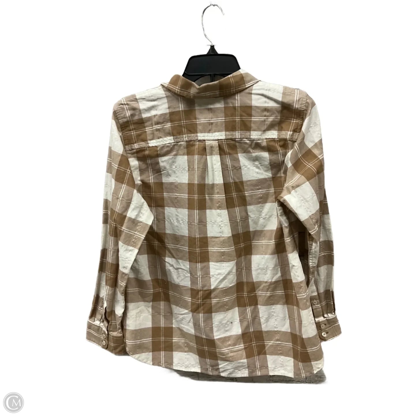 Blouse Long Sleeve By Talbots In Plaid Pattern, Size: Lp