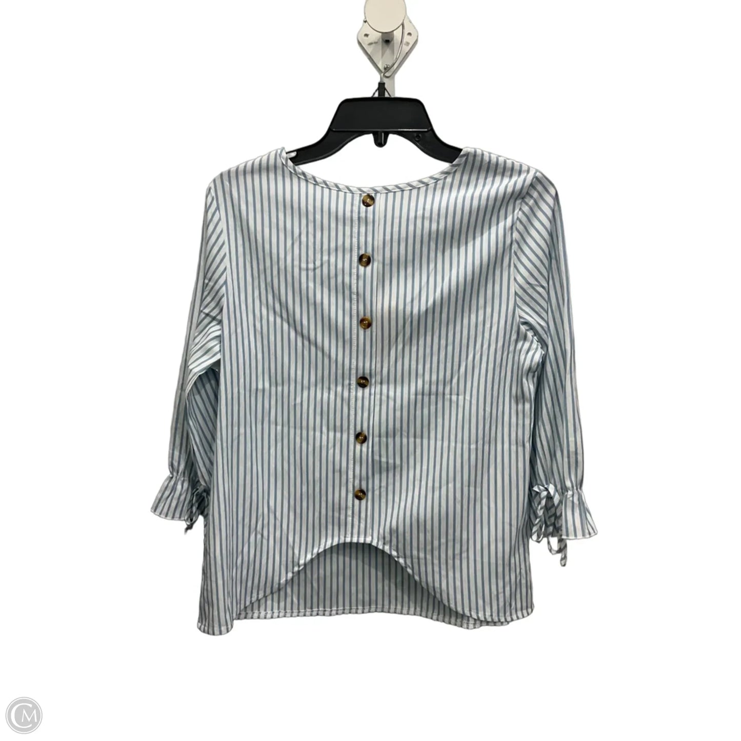 Top Long Sleeve By Clothes Mentor In Blue & White, Size: S