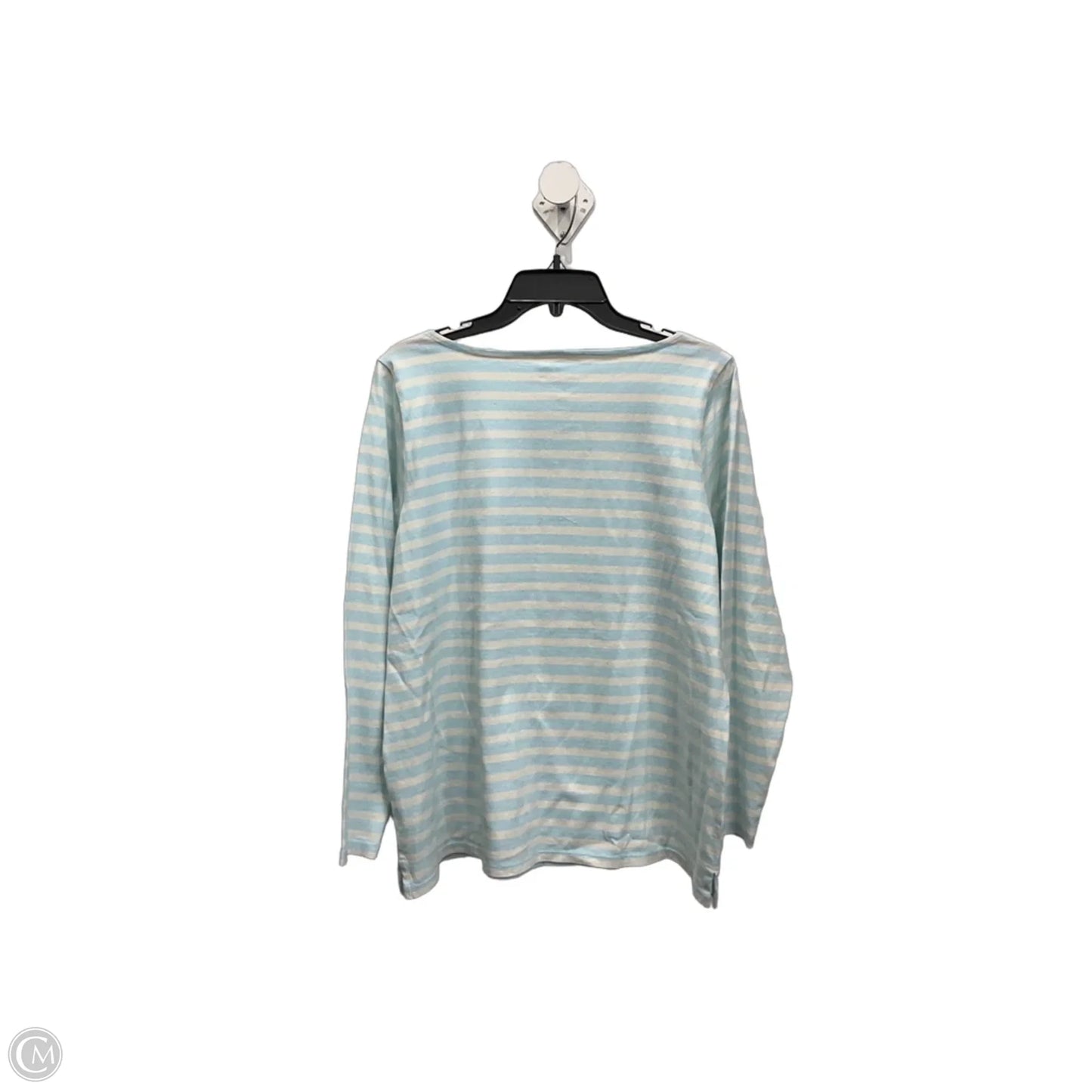 Top Long Sleeve By Talbots In Blue & White, Size: 1x