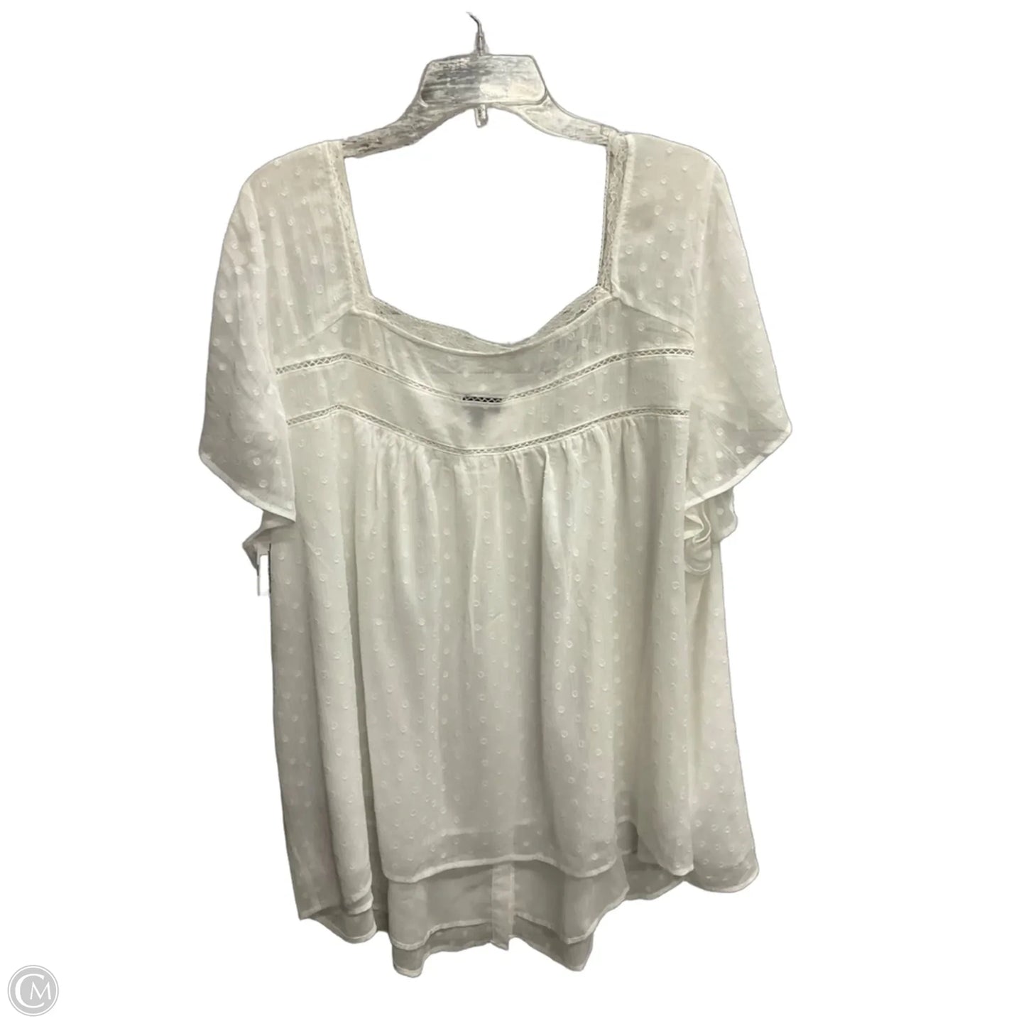 Top Short Sleeve By Torrid In White, Size: 4x
