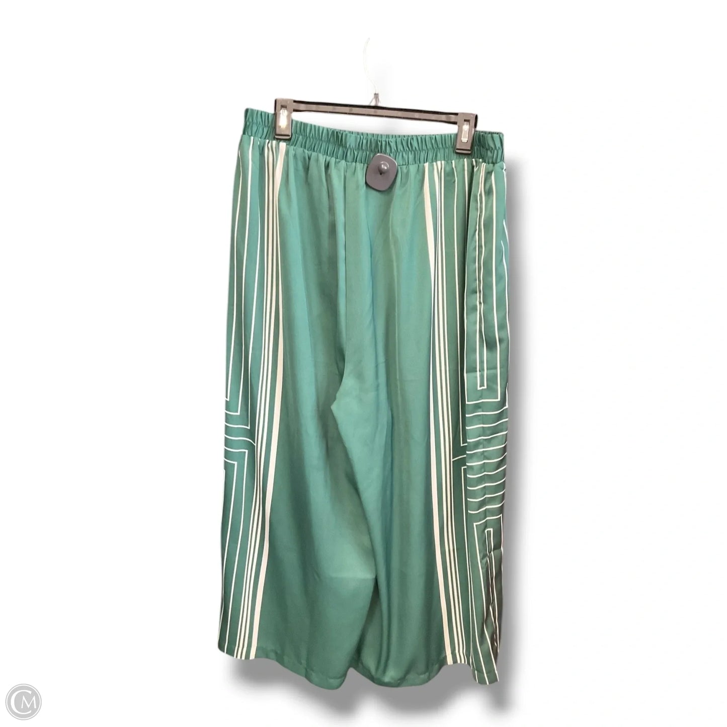 Pants Lounge By Modern Works In Green & White, Size: 1x