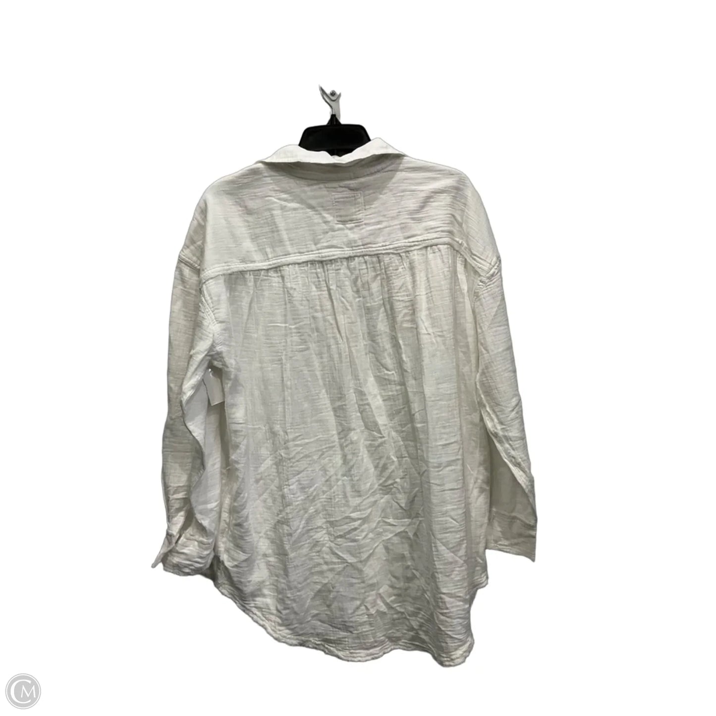 Blouse Long Sleeve By Aerie In White, Size: Sp
