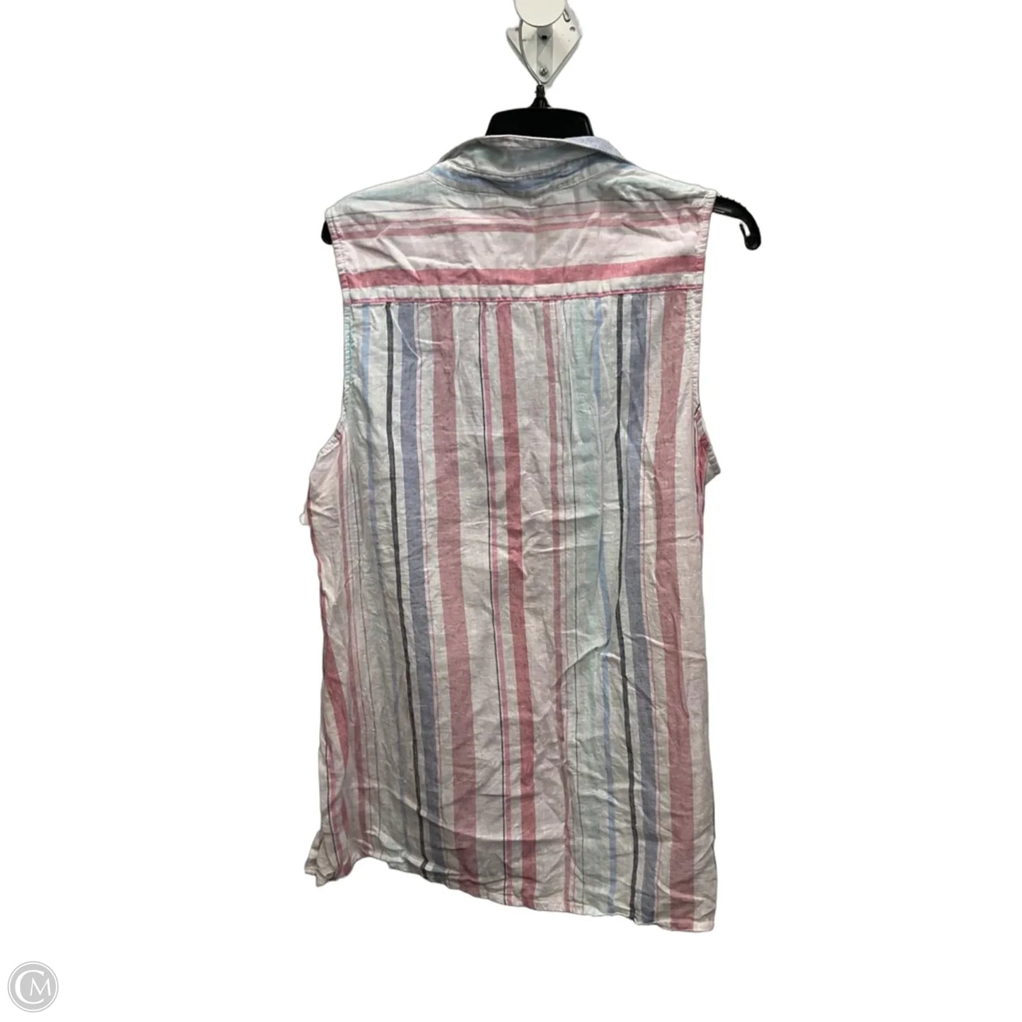 Blouse Sleeveless By Beachlunchlounge In Striped Pattern, Size: Xl