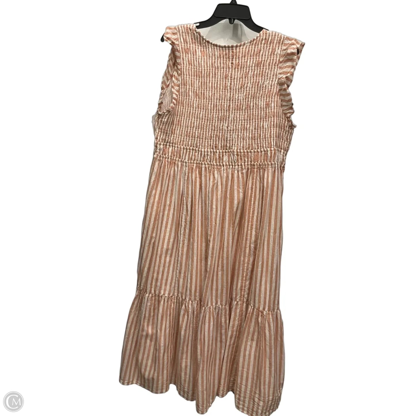 Dress Casual Maxi By Anthropologie In Orange & White, Size: 1x
