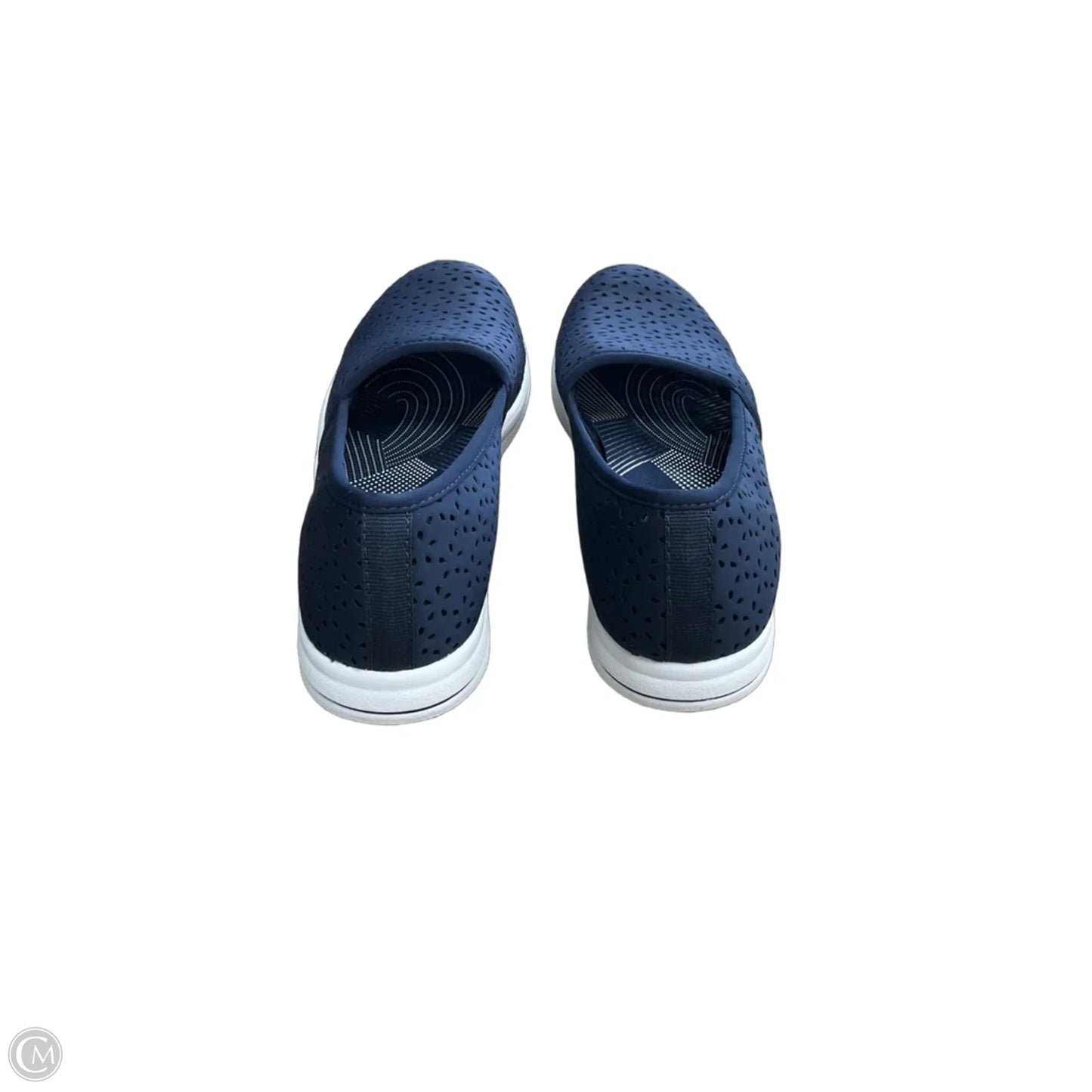 Shoes Flats By Clarks In Blue & White, Size: 7.5